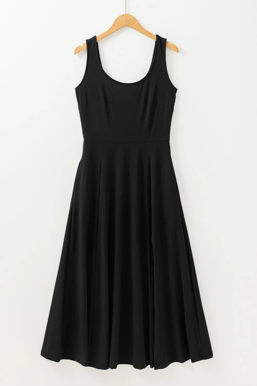 Side Slit Scoop Neck Wide Strap Dress