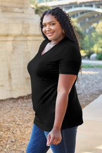 Bamboo Full Size V-Neck Short Sleeve T-Shirt