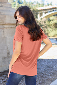 Bamboo Full Size V-Neck Short Sleeve T-Shirt
