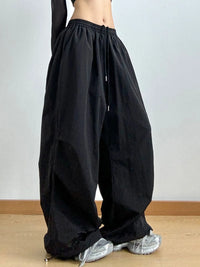 Drawstring Wide Leg Cargo Pants