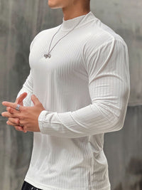 Men's Mock Neck Long Sleeve T-Shirt