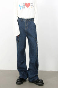 Men's Baggy Jeans with Cargo Pockets