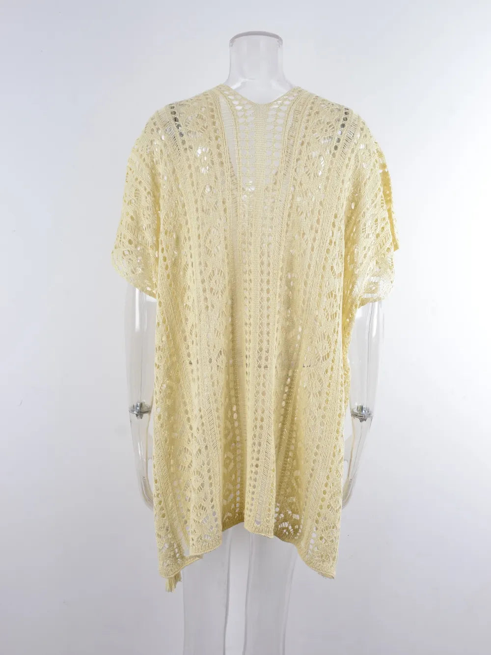 Angel Wings Cutout V-Neck Cover-Up with Tassel