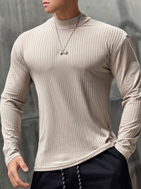 Men's Mock Neck Long Sleeve T-Shirt