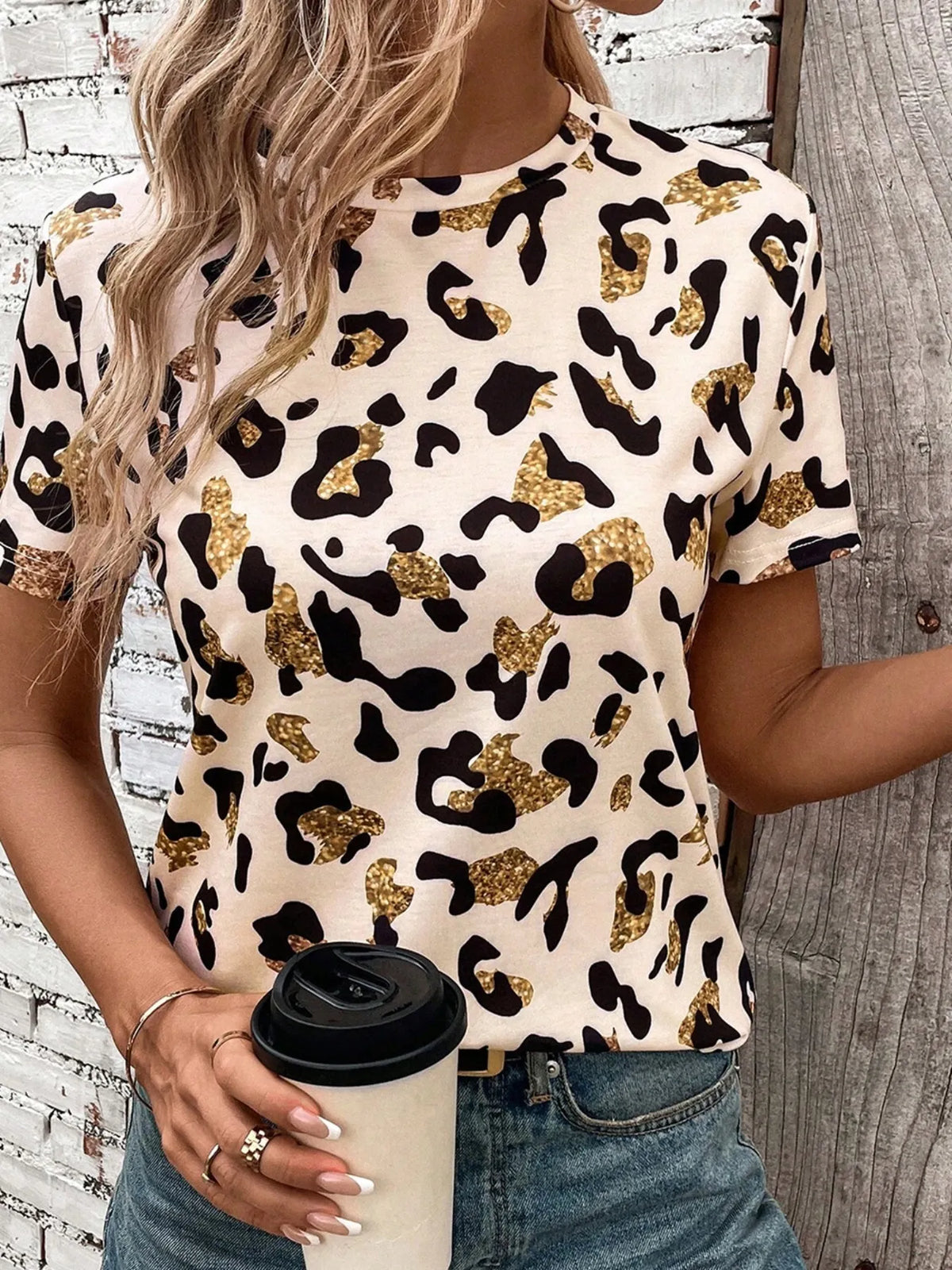 Leopard Print Short Sleeve T-Shirt