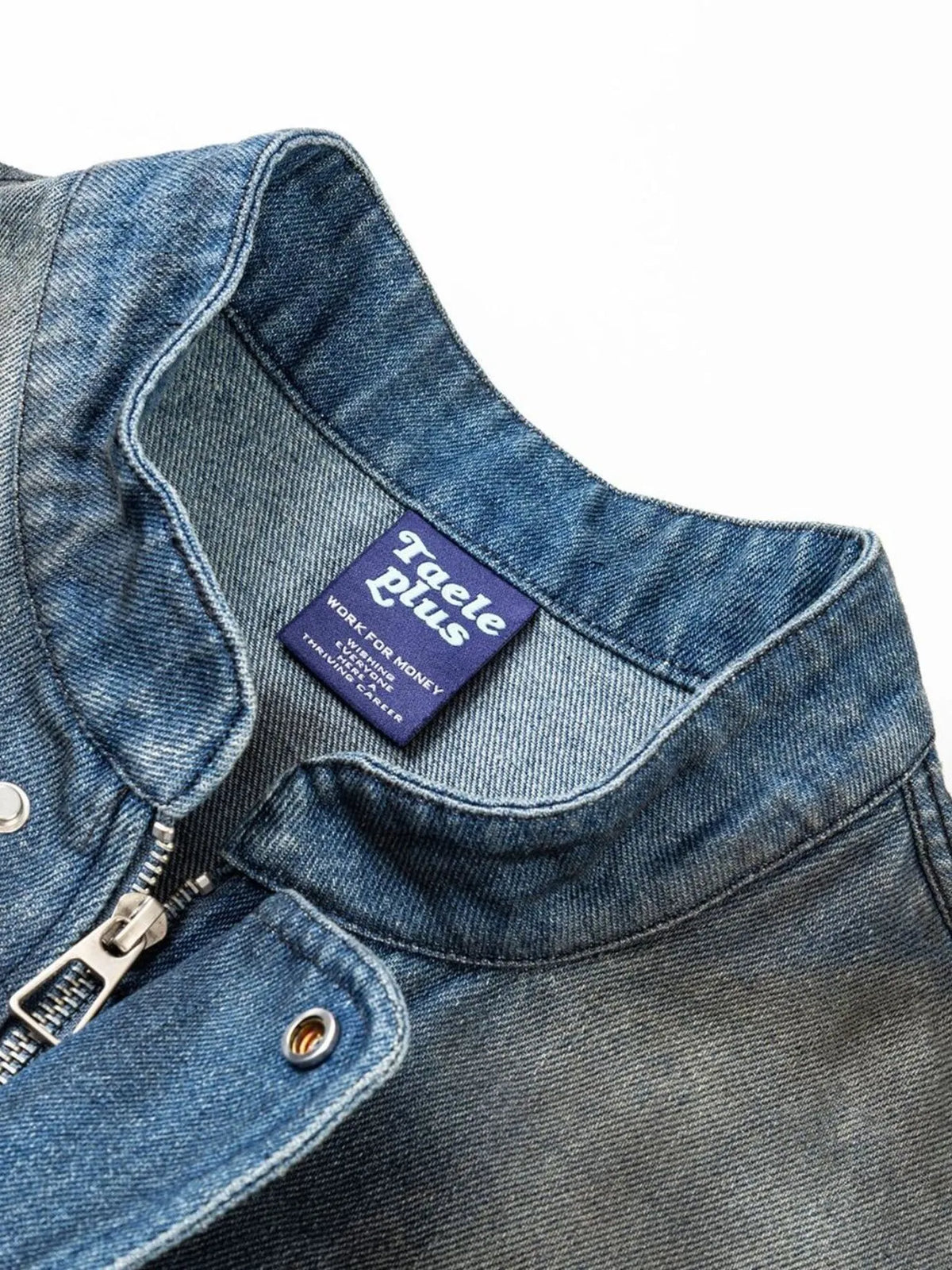 Men's Washed Denim Bomber Jacket