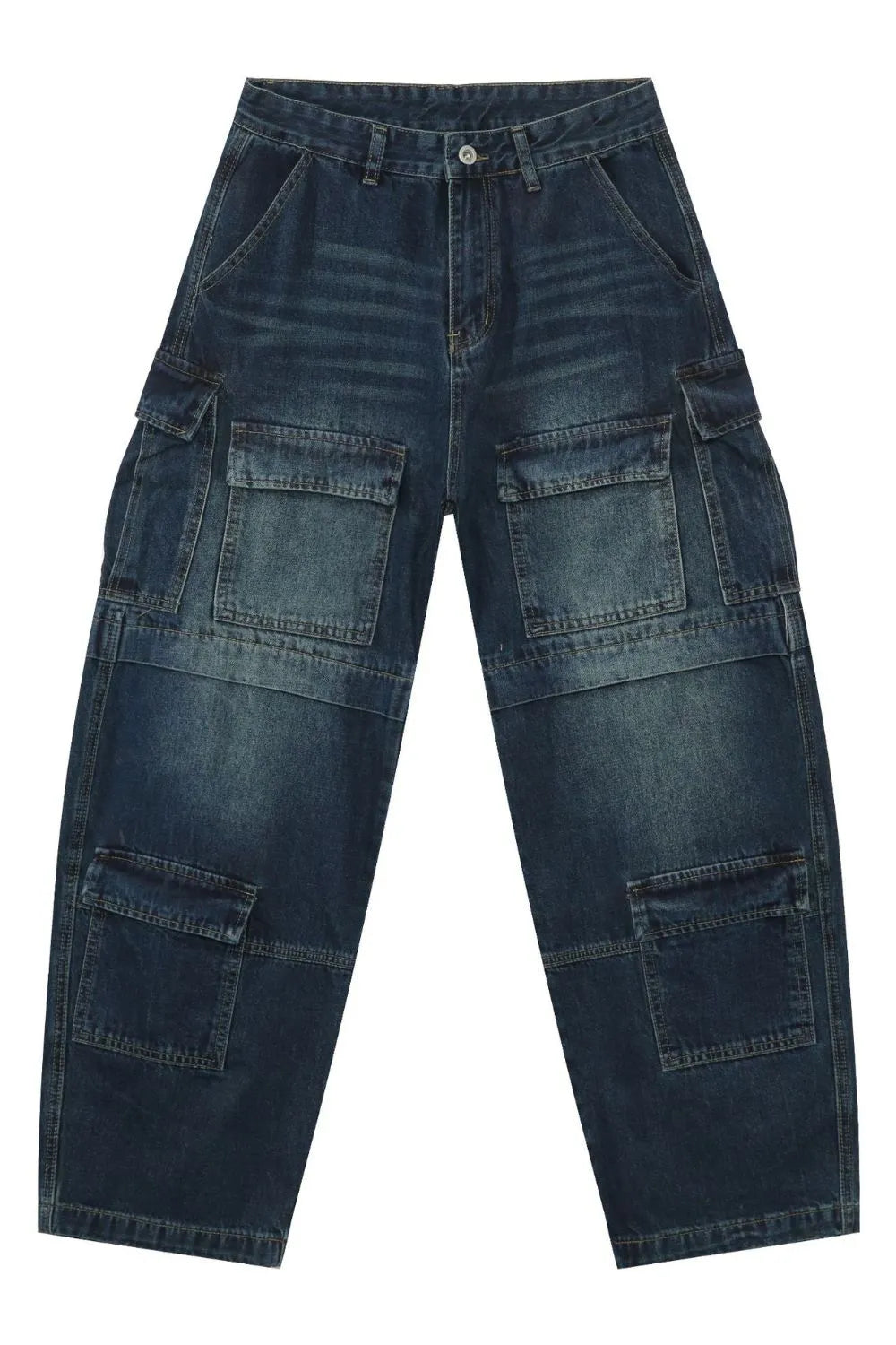 Men's Mid Rise Jeans with Cargo Pockets