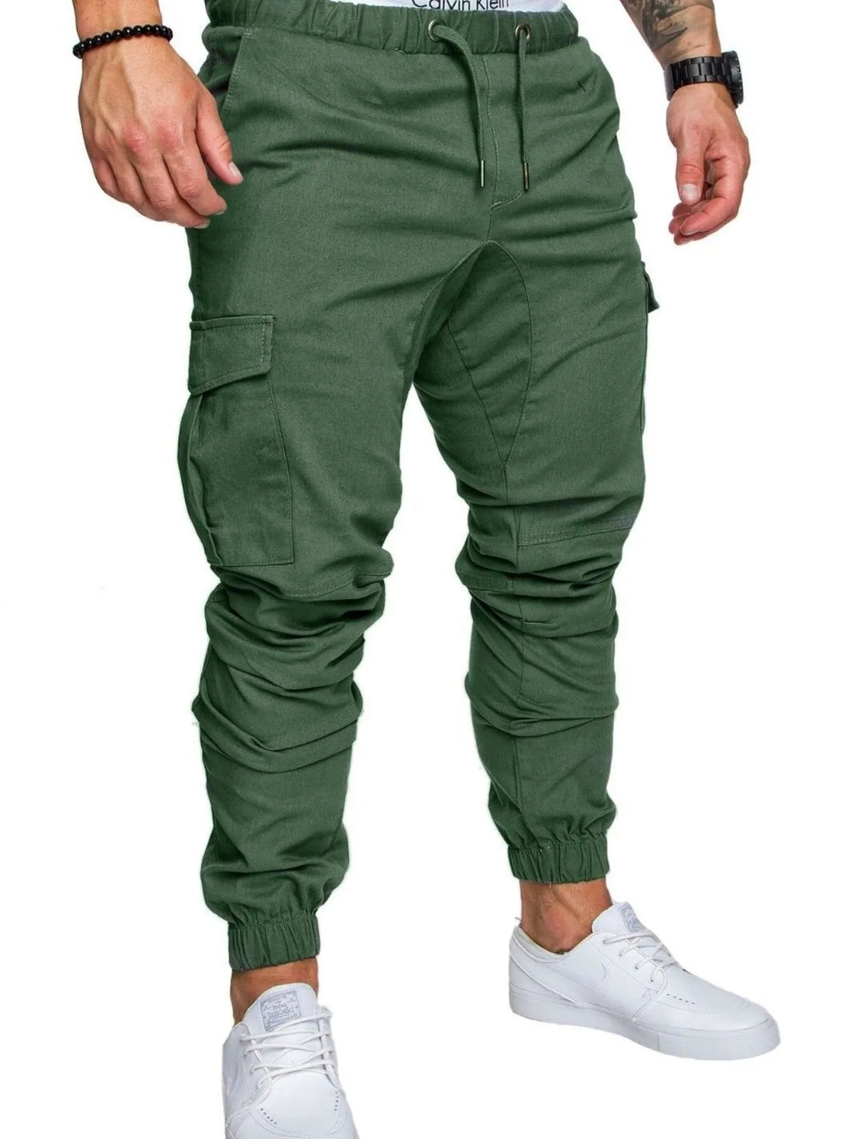 Men's Full Size Cargo Jogger with Drawstring Waistband Plus Size