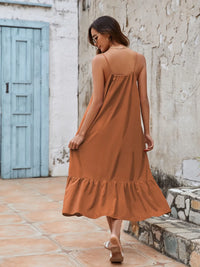 Ruffled Hem Midi Cami Dress