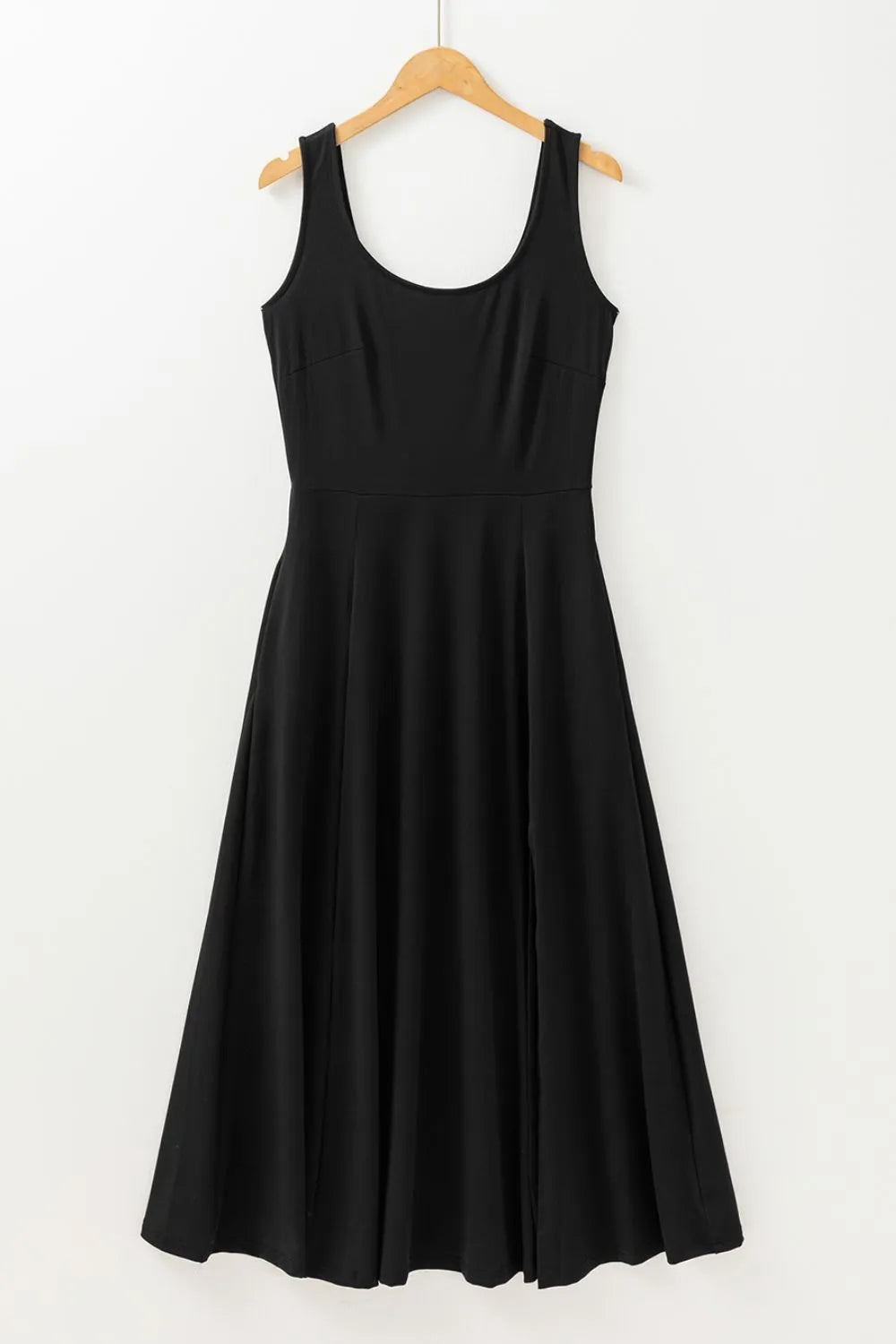 Side Slit Scoop Neck Wide Strap Dress