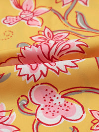 Floral Notched Neck Ruffled Sleeve Casual Blouse