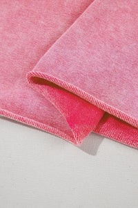 Mineral Wash Raw Edge Ruffle Mini Dress