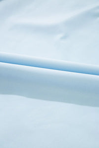 Contrast Leopard Trim Split Neck Puff Sleeve Blouse