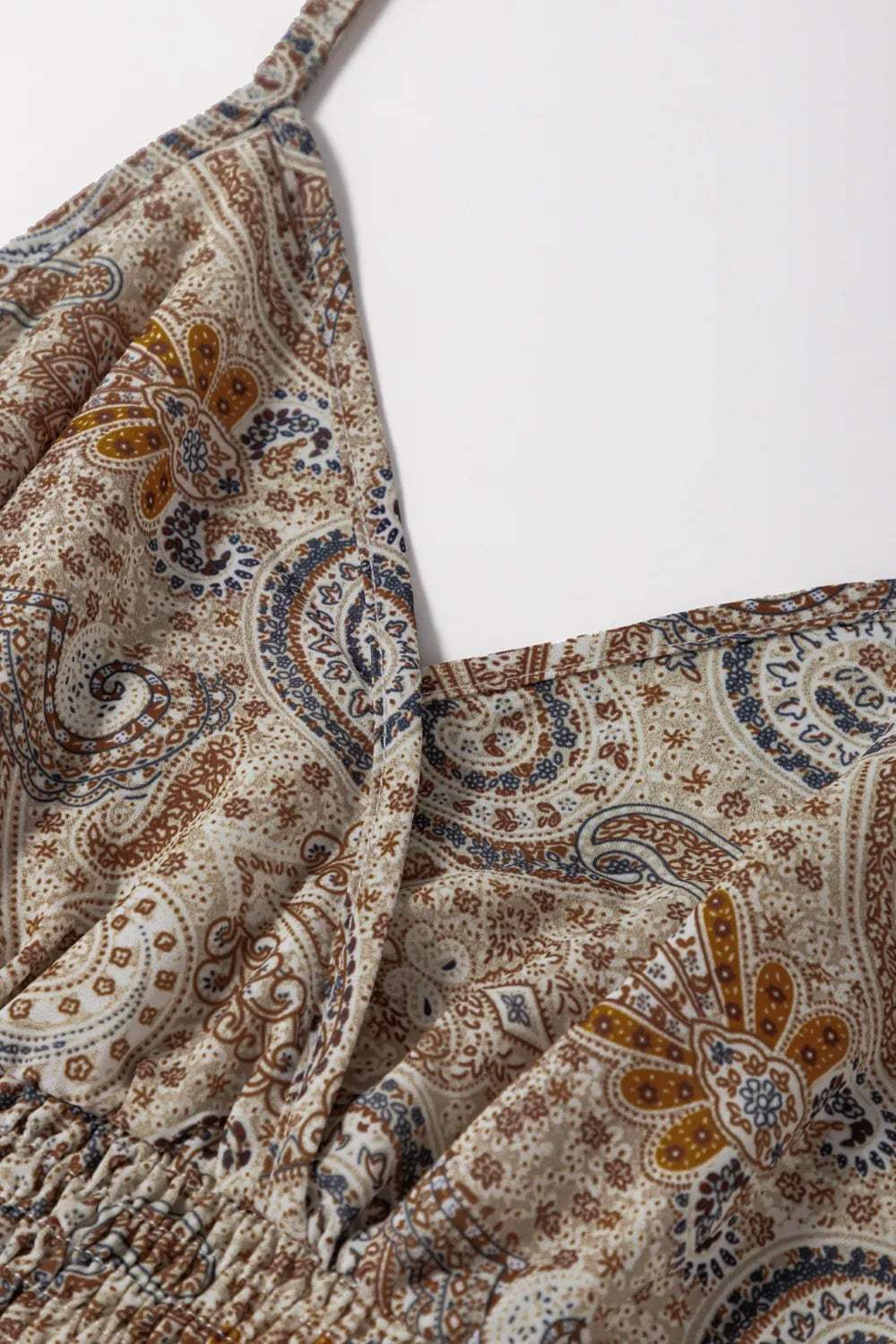 Paisley Printed Smocked Babydoll Cami