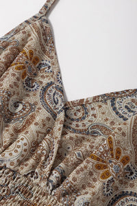 Paisley Printed Smocked Babydoll Cami