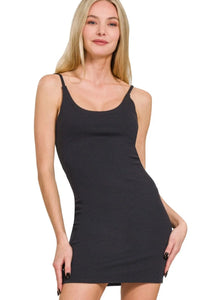 Zenana Ponte Spaghetti Strap Bodycon Mini Dress