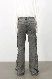 Men's Mid Rise Jeans with Cargo Pockets