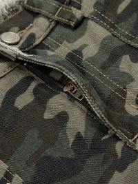 Men's Distressed Camouflage Demin Shorts