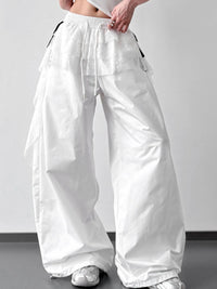 Oversized Wide Leg Pants with Drawstring Waist