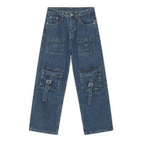 Mid Rise Men's Jeans with Cargo Pockets