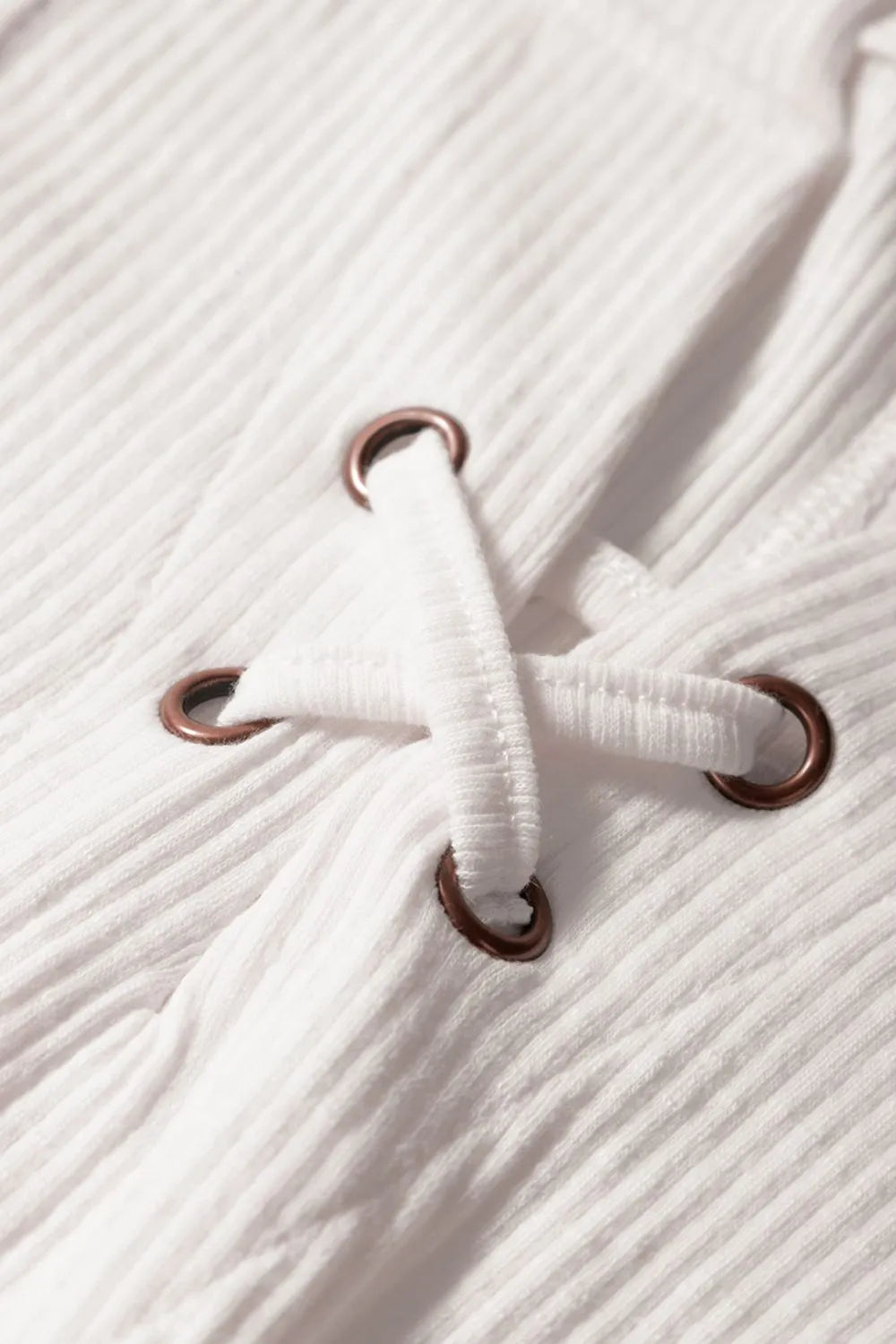 Ribbed Texture Lace Patchwork Short Sleeve Top