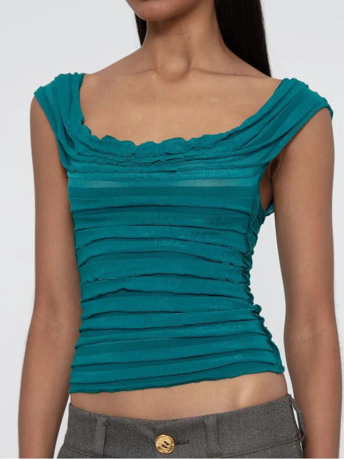Ruched Solid Tank