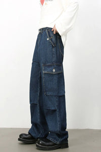 Men's Baggy Jeans with Cargo Pockets