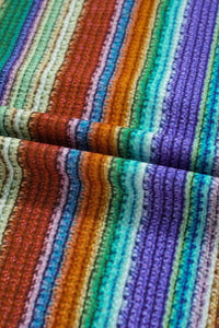 Multicolour Striped Twist Hem Cap Sleeve Top