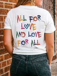 Letter Round Neck Short Sleeve T-Shirt