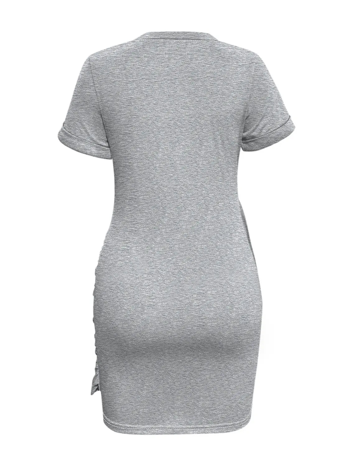 Round Neck Short Sleeve Mini Tee Dress