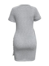 Round Neck Short Sleeve Mini Tee Dress