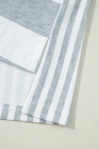 Stripe Mixed Short Sleeve Shift Mini Tee Dress