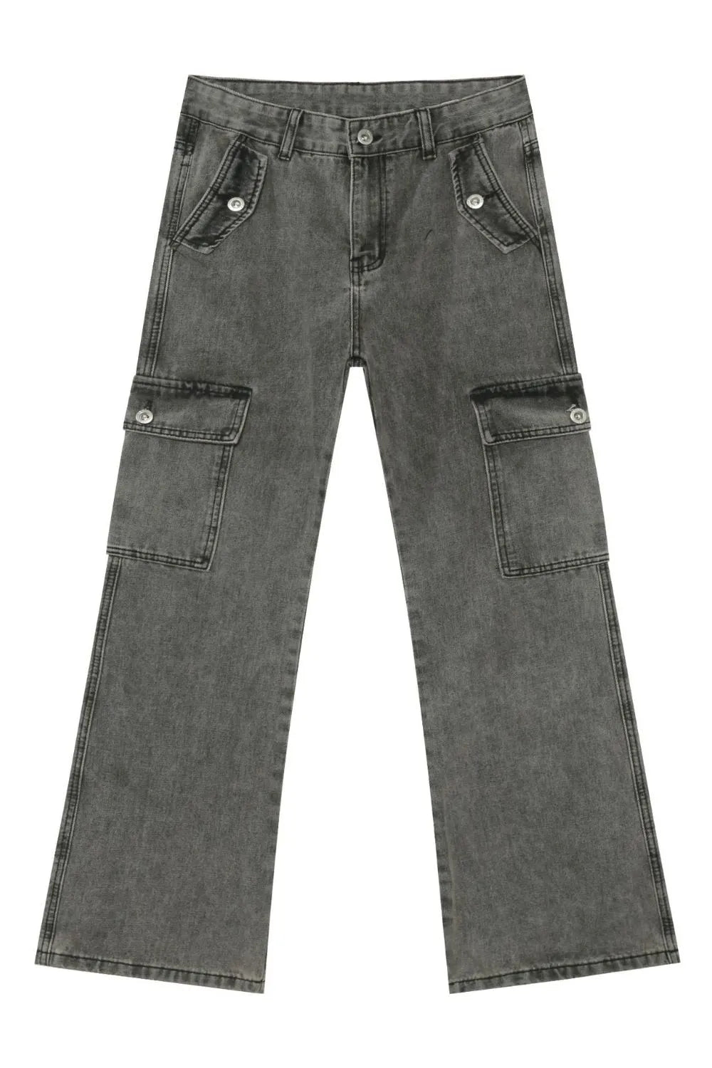 Men's Straight Leg Jeans with Cargo Pockets