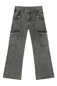 Men's Straight Leg Jeans with Cargo Pockets