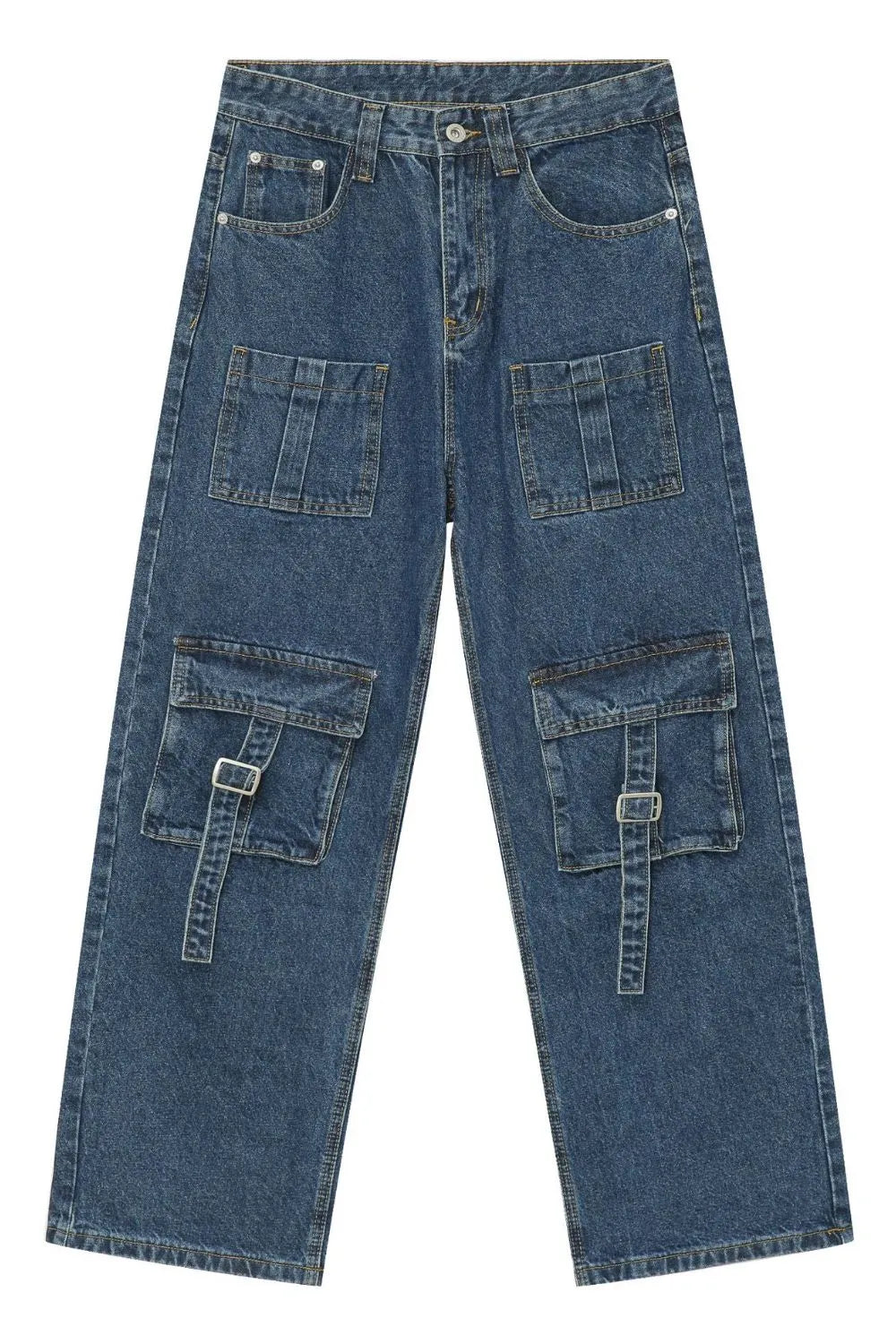 Men's Mid Rise Jeans with Cargo Pockets