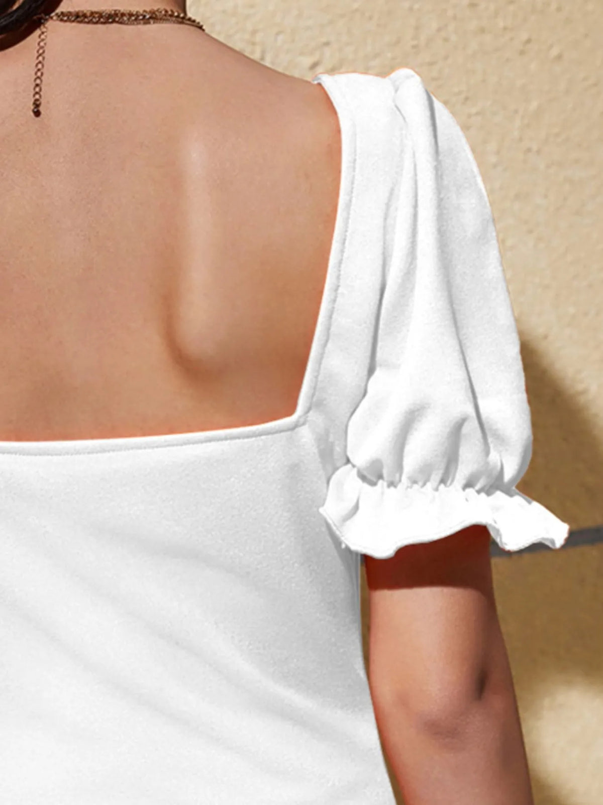 Sweetheart Neck Short Sleeve Top