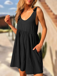 Tie-Shoulder Flowy Tank Dress