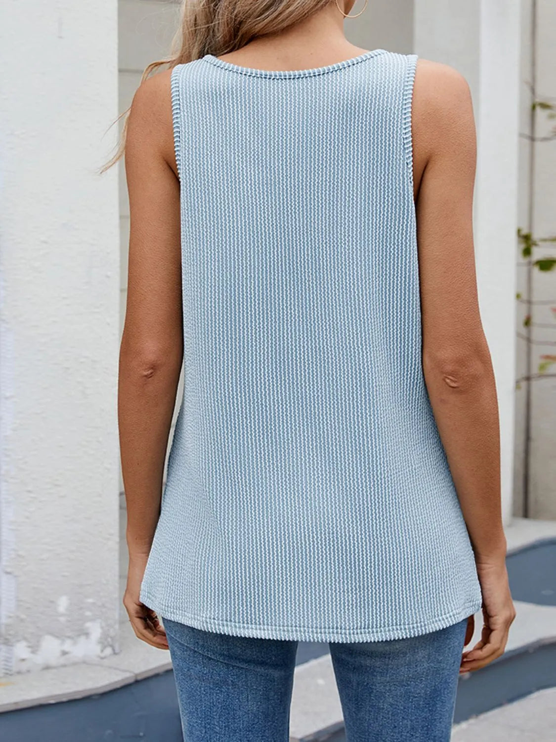 O-Ring Cutout Ribbed Knit Tank Top