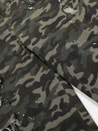 Men's Distressed Camouflage Demin Shorts
