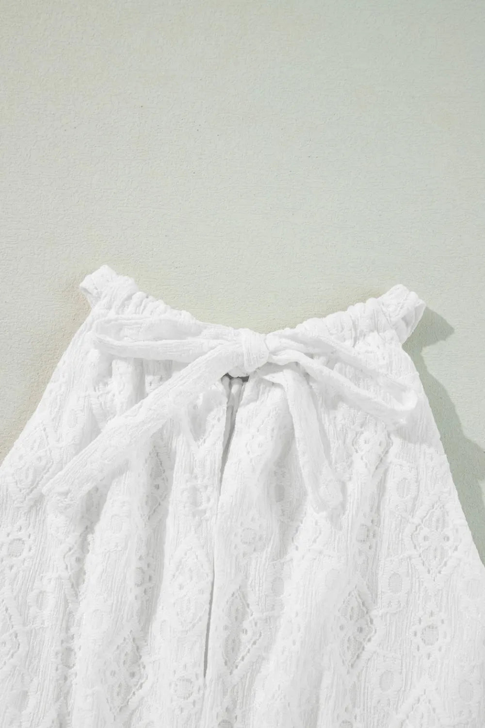 Lace Sleeveless Tied Waist Mini Dress