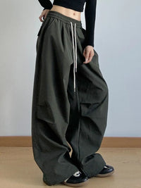 Oversized Wide Leg Drawstring Pants