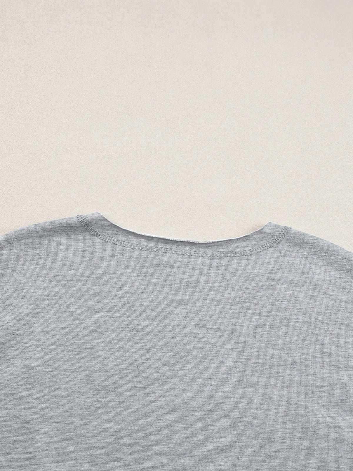 USA Lettering Patch Notched Neck T-Shirt