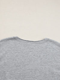 USA Lettering Patch Notched Neck T-Shirt