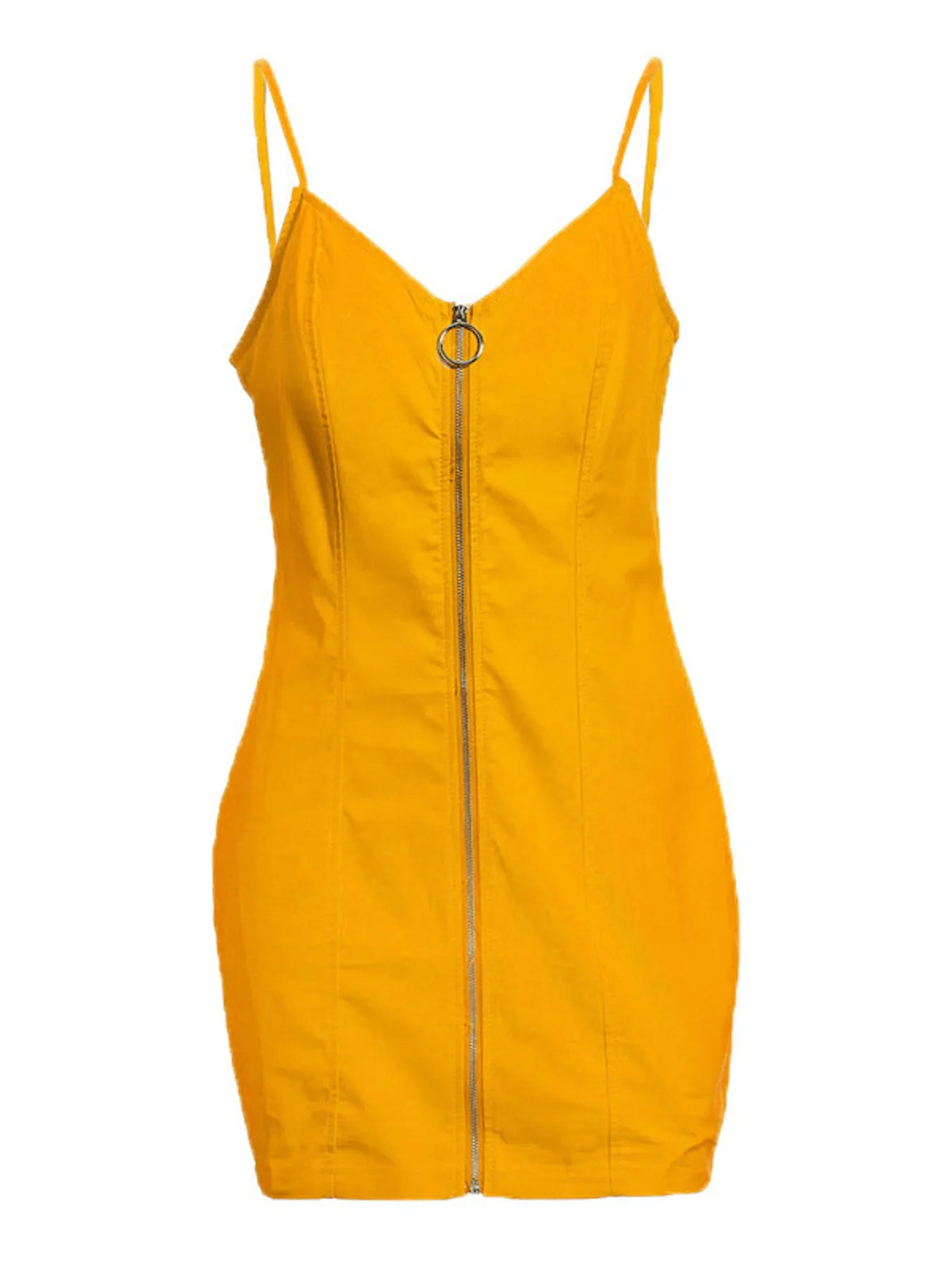 Full Size Zip-Front Bodycon Mini Dress Plus Size