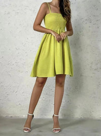 Full Size Smocked Square Neck Cami Dress Plus Size