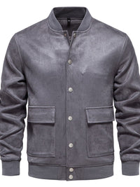 Men's Baseball Collar Snap Down Jacket