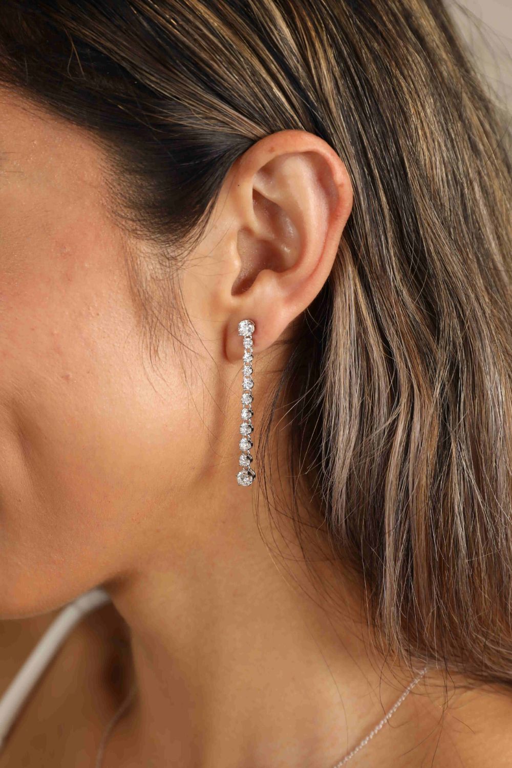 1.18 Carat Moissanite Long Earrings