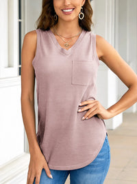 Pocketed V-Neck Tank