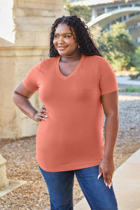 Bamboo Full Size V-Neck Short Sleeve T-Shirt