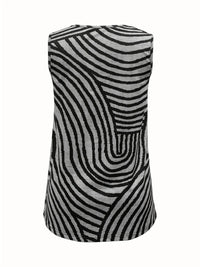 Sleeveless Zebra Print Button-Up Tank Top